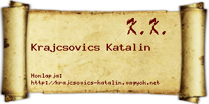 Krajcsovics Katalin névjegykártya